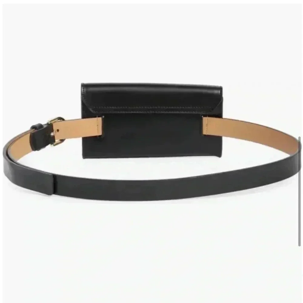 NEW! KATE SPADE black bow adjustable bow belt bag, genuine leather, gift box